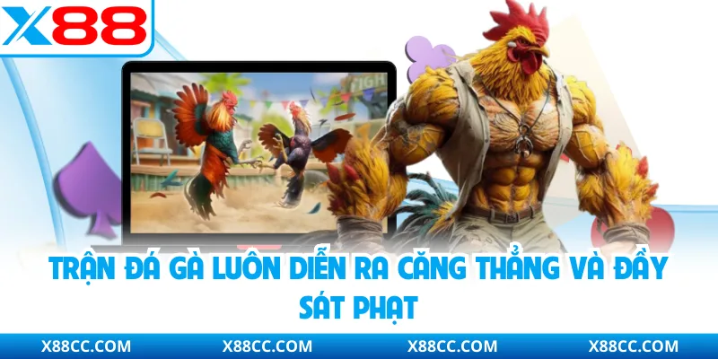Trận đá gà luôn diễn ra căng thẳng và đầy sát phạt